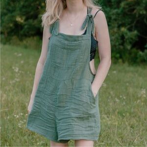 AERIE Linen Green Romper